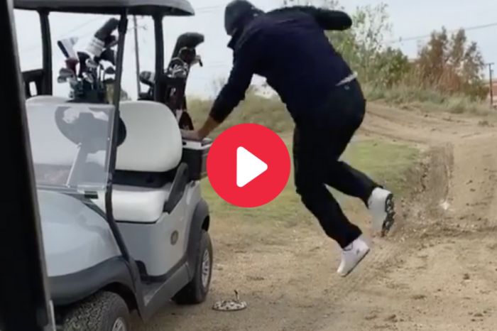 Tony Romo Gets Pranked by Fake Snake on Golf Course