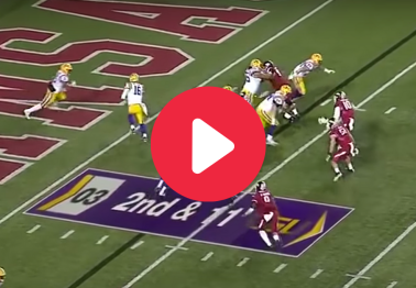 Derrius Guice's 96-Yard Record Run Turned Arkansas Players Into Bystanders