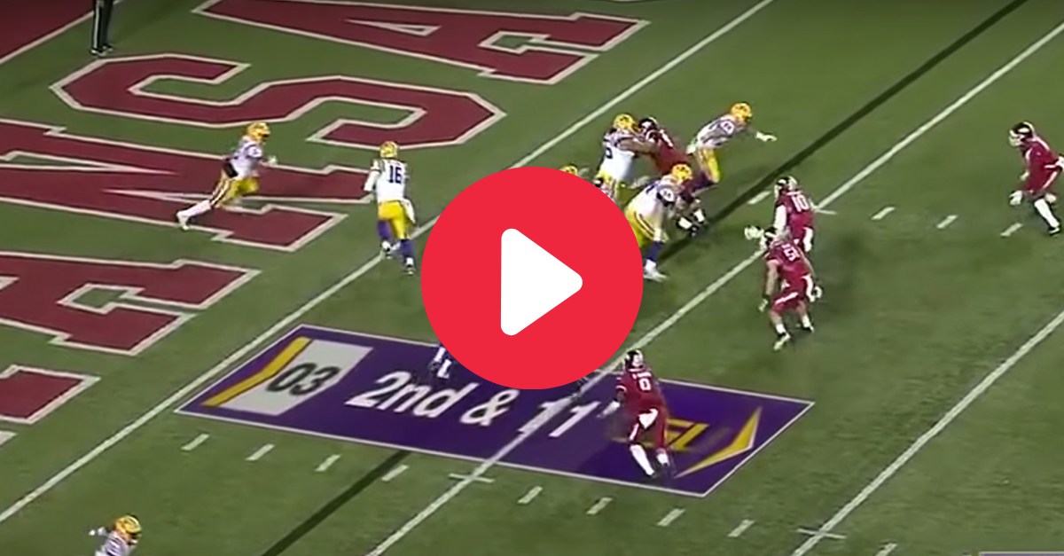 Derrius Guice’s 96-Yard Record Run Turned Arkansas Players Into Bystanders