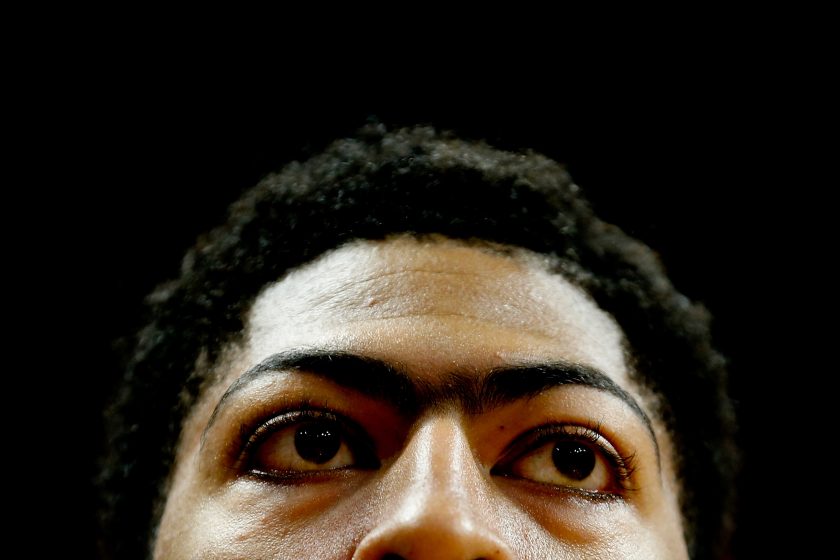 Anthony Davis before a game in 2018.