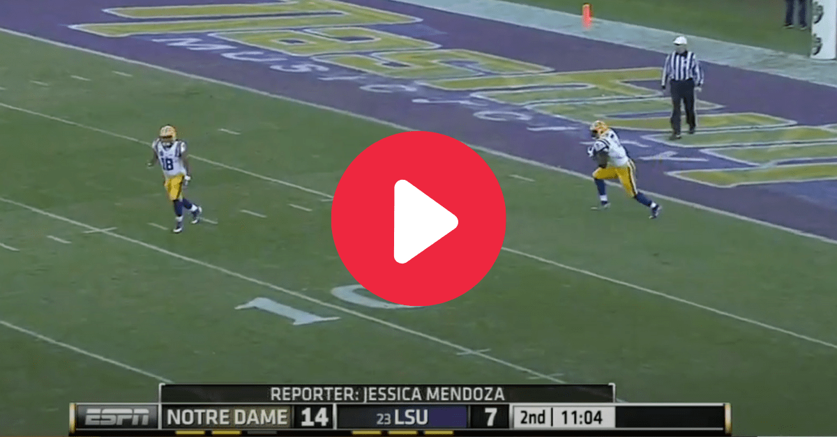 Leonard Fournette’s 100-Yard Return Against Notre Dame Nearly Went Untouched