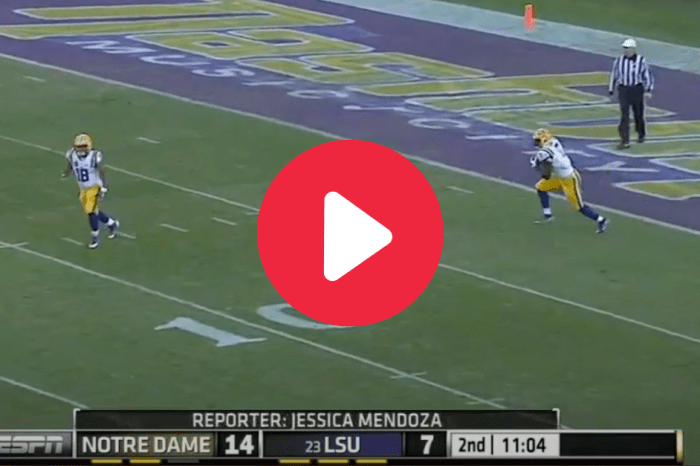Leonard Fournette’s 100-Yard Return Against Notre Dame Nearly Went Untouched