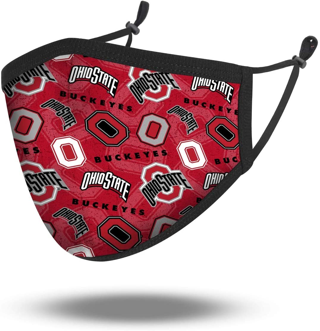 NCAA Ohio State Buckeyes, 100% Cotton, Double Layer, Washable & Reusable, Non-Medical Face Mask