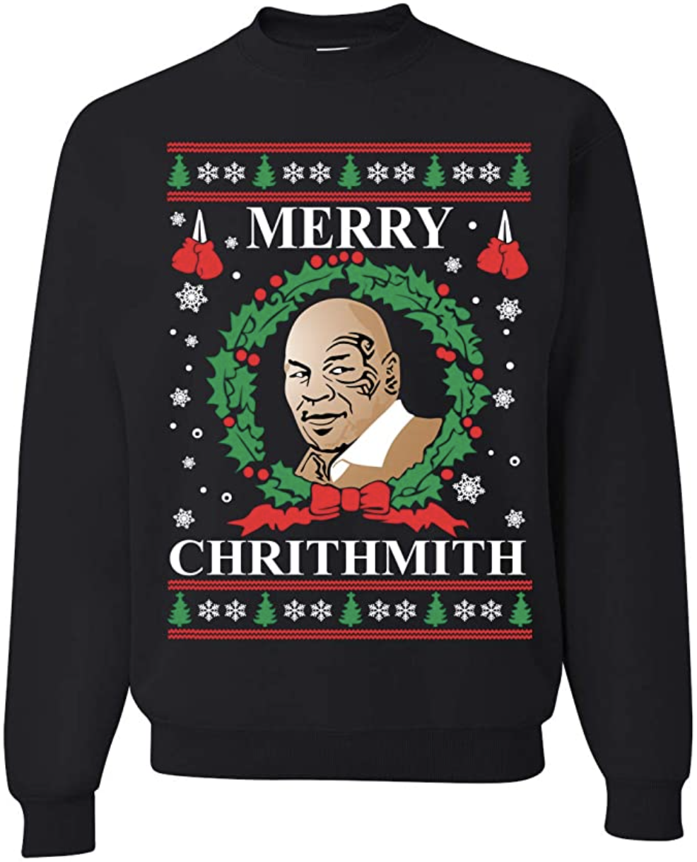 Adults Unisex Mike Tyson funny Christmas Chrithmith Sweatshirt Grey Novelty 