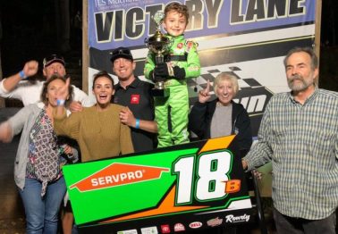 Kyle and Samantha Busch Celebrate Son Brexton's First Racing Win