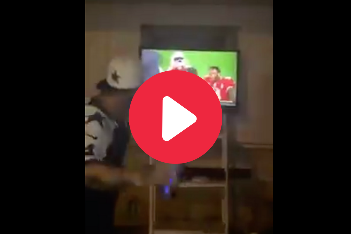 Pissed Off Cowboys Fan Punches, Destroys TV After MNF Loss