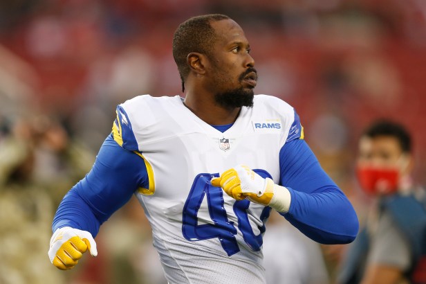 Von Miller Warms Up Before Game