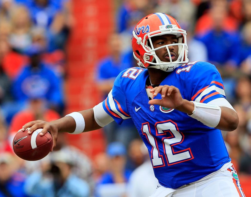 Jacoby Brissett throws against South Carolina in 2012.