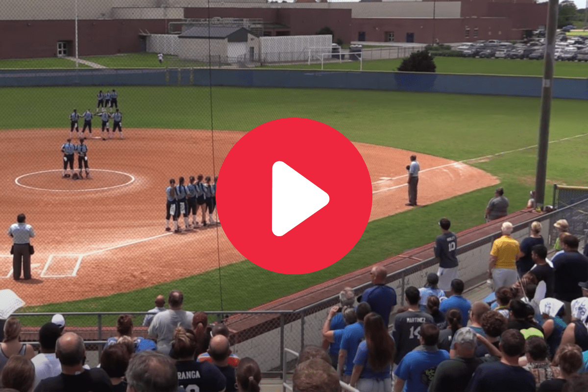 Softball Fans Sing A Capella National Anthem After Sound System Fails
