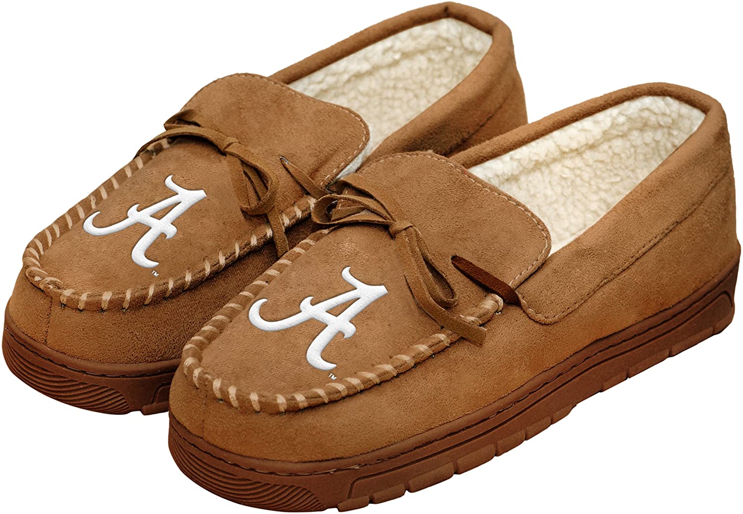 FOCO Mens NCAA College Team Logo Moccasin Slippers