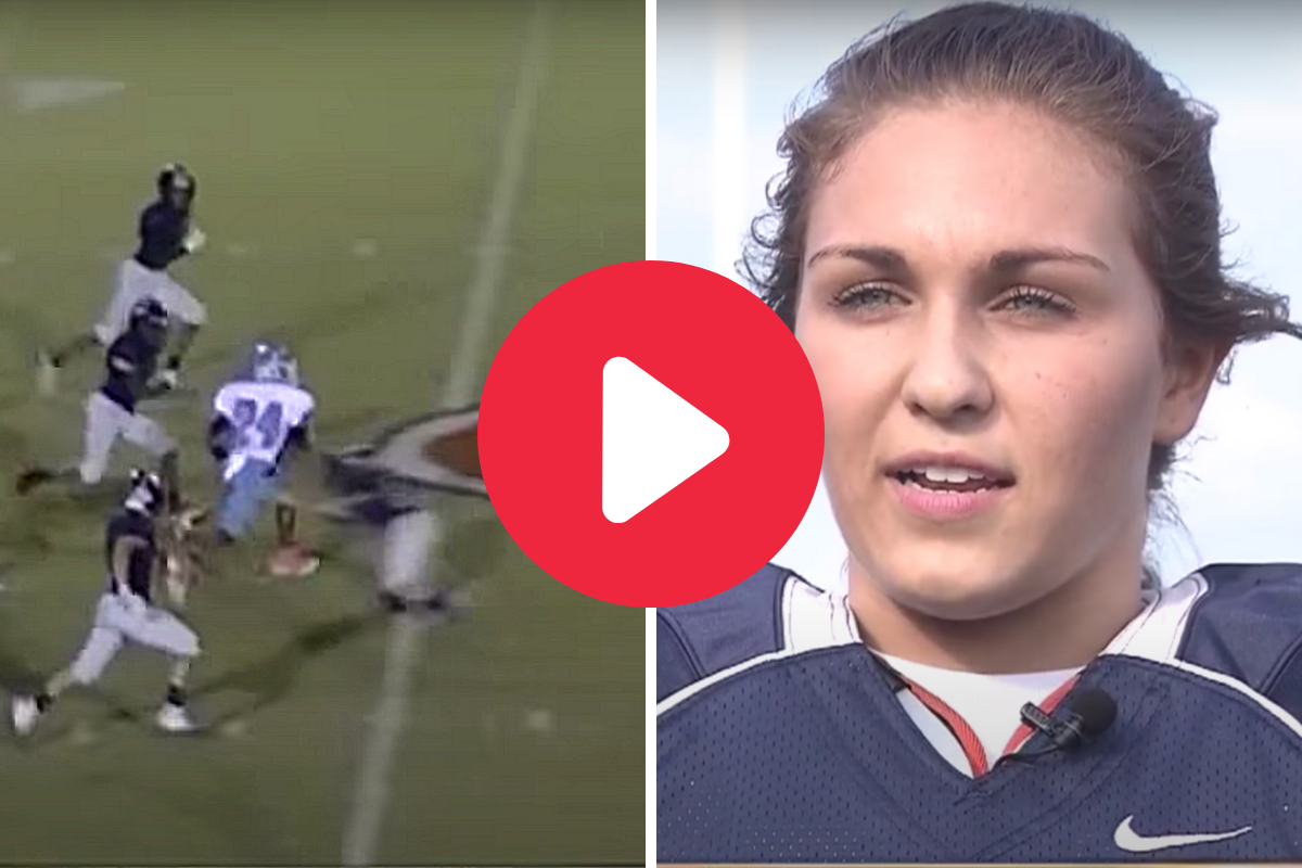 Female Kicker Makes GameSaving Tackle in Game FanBuzz