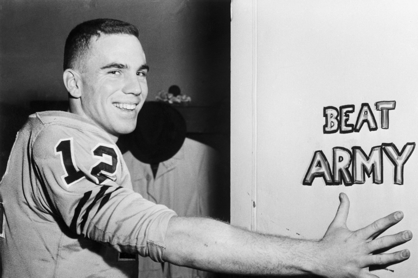 Roger Staubach, Navy's spectacular quarterback, is shown at the U.S. Naval Academy, after it was announced that he had won the Heisman Award