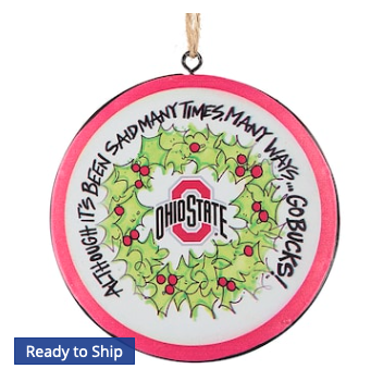 Ohio State Buckeyes Metal Ornament