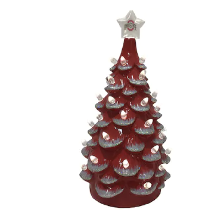 Ohio State Buckeyes 14'' Ceramic Tree - Scarlet