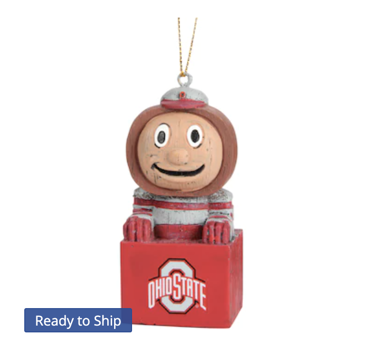 Ohio State Buckeyes Tiki Mascot Ornament