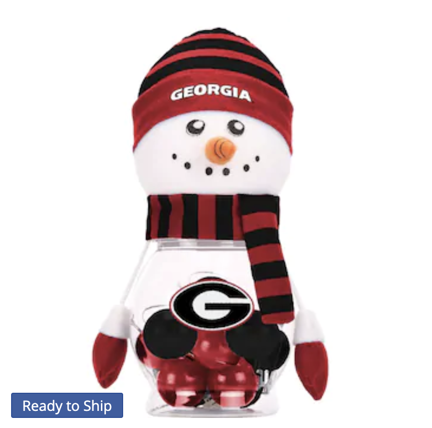 Georgia Bulldogs 12-Pack Snowman Jar Shatterproof Ornament Set