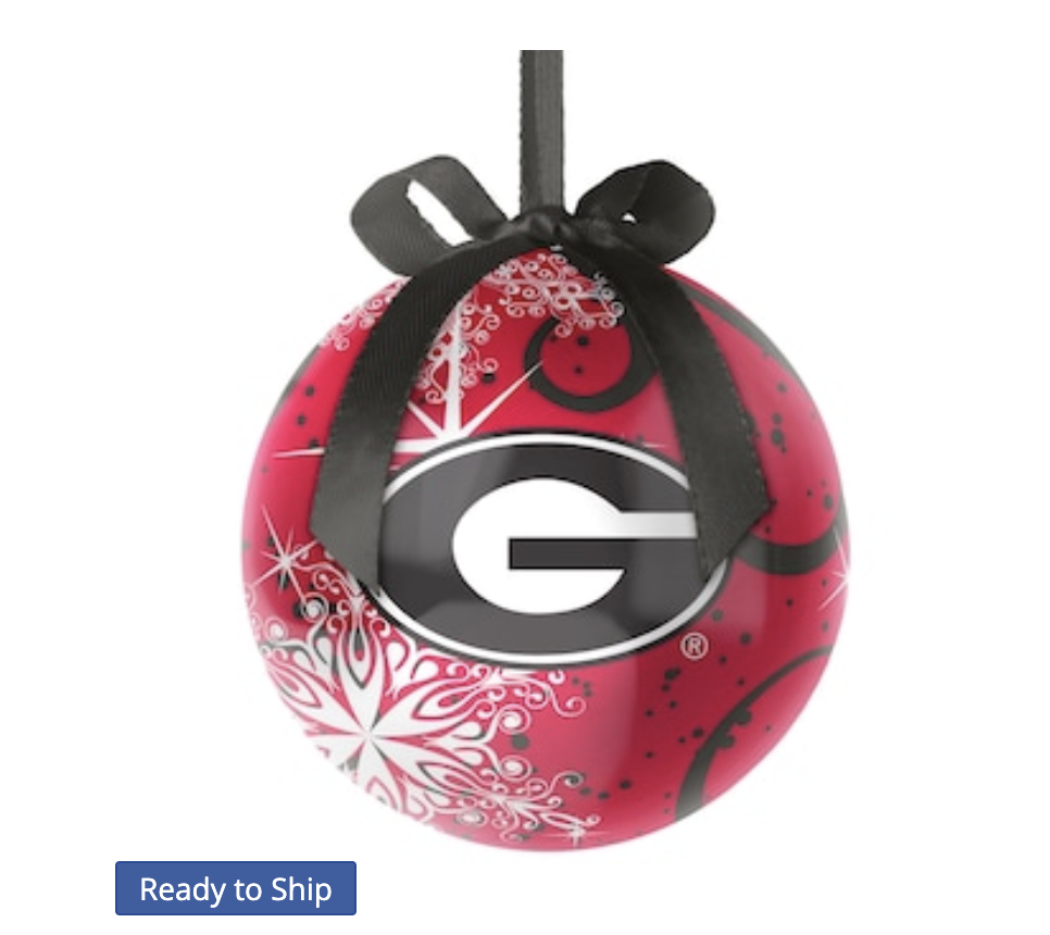 FTH 57471 University of Georgia Bulldogs Bulb Christmas Ornament