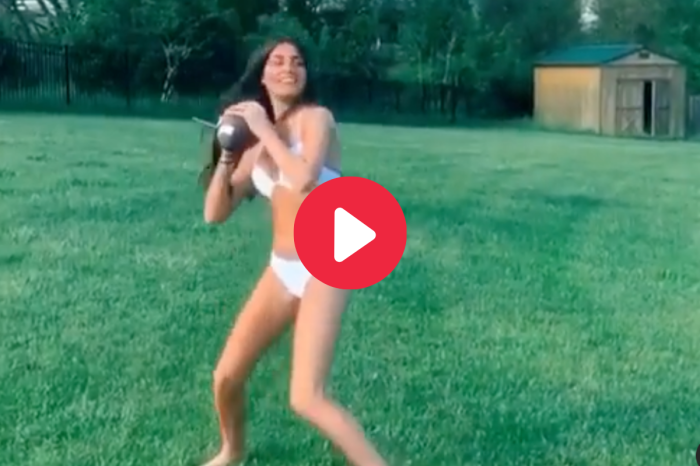 Bikini Girl’s 40-Yard Football Throw Goes Viral