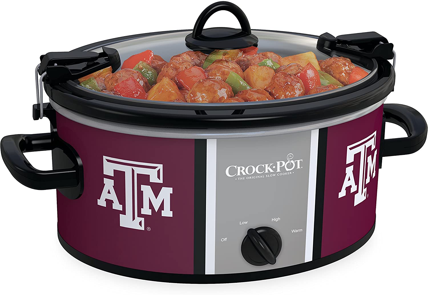 Crock-pot SCCPNCAA600-TAM Texas A&M 6 quart Cook and Carry Slow Cookers, White