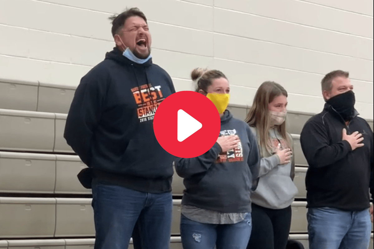 Dad Crushes National Anthem After Sound System Fails Video Fanbuzz