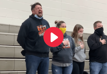 Dad Crushes National Anthem After Sound System Fails