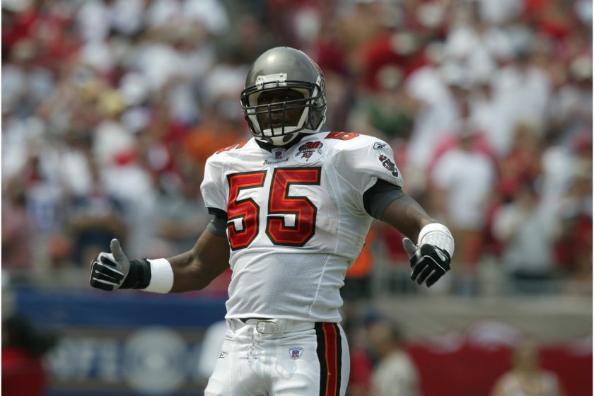 Derrick Brooks in action against the Buffalo Bills in 2005.
