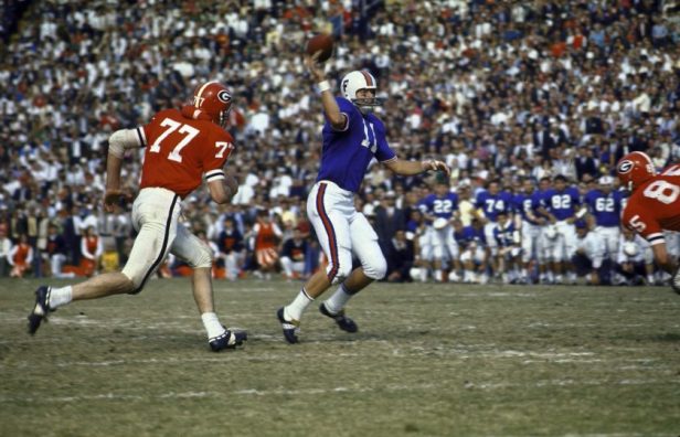 Steve Spurrier throws a pass against Georgia in 1966.