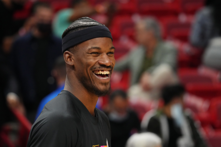 Jimmy Butler smiles for the Heat.