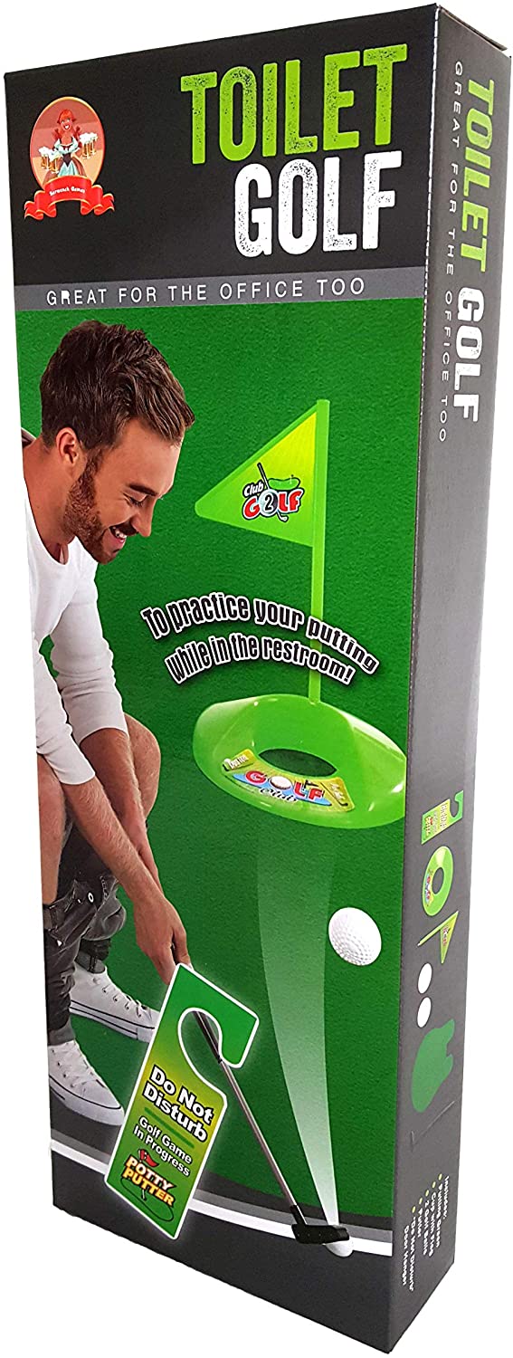 Putter Practice in the Bathroom with this Potty Putter Toilet Golf By Barwench™ 