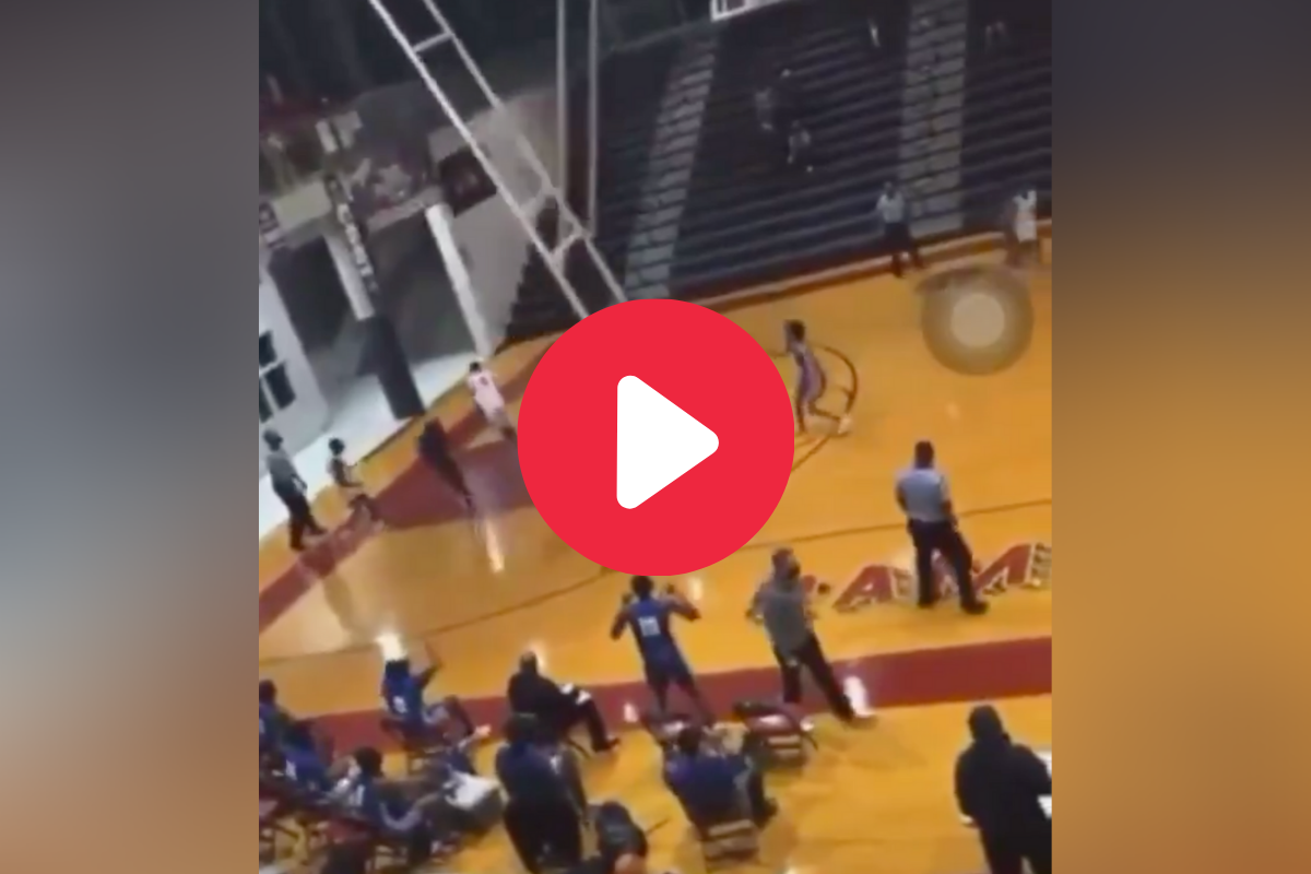 Basketball Hoop Crashes Down From Ceiling After Dunk [VIDEO] | Fanbuzz