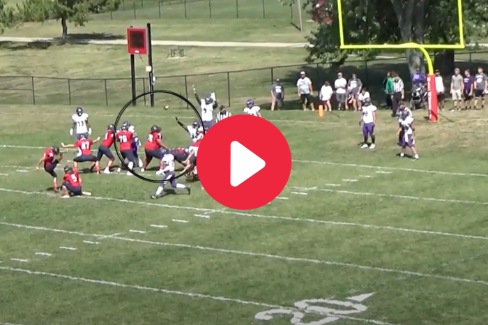 Offensive Lineman Catches Blocked Kick, Runs It In For Score