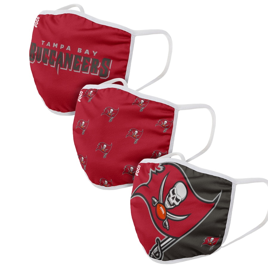 Tampa Bay Buccaneers FOCO Adult Face Covering 3-Pack