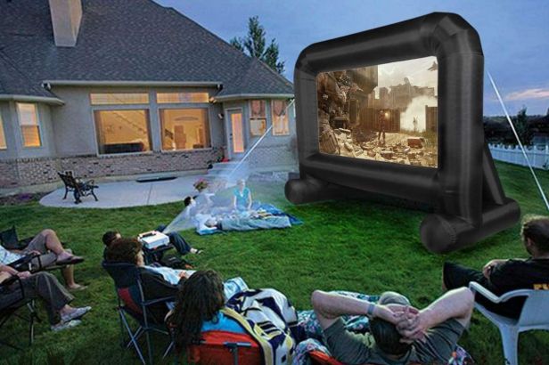 This $160 Inflatable Movie Screen Takes Backyard Watch Parties to the Next Level