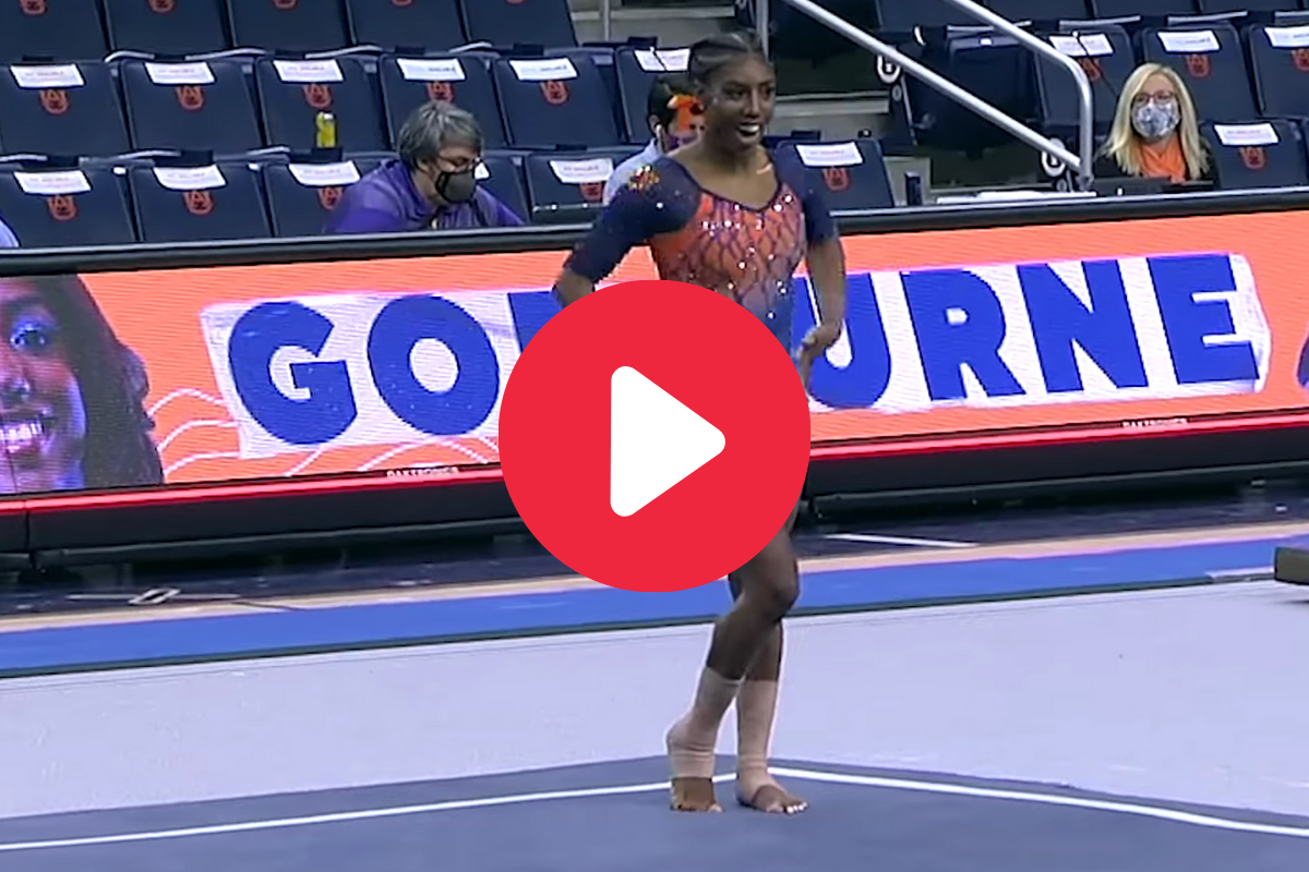 Derrian Gobourne Auburn Gymnast’s 90s Throwback Floor Routine [VIDEO