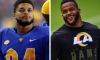 Elliot Donald suits up for the Pittsburgh Panthers while his uncle Aaron Donald prepares for a game against the Miami Dolphins.