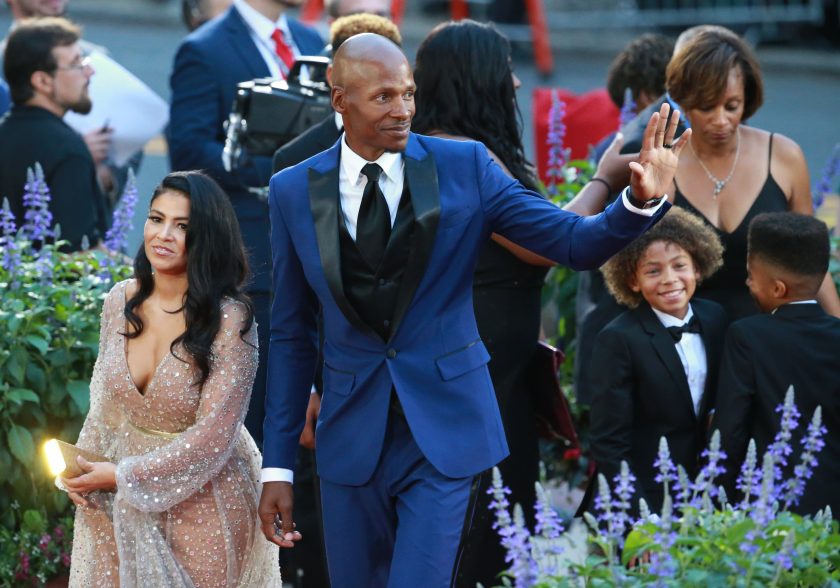 Former NBA player Ray Allen arrives with his wife Shannon Walker Williams during the Naismith Memorial Basketball Hall of Fame 2018 Enshrinement Ceremony.