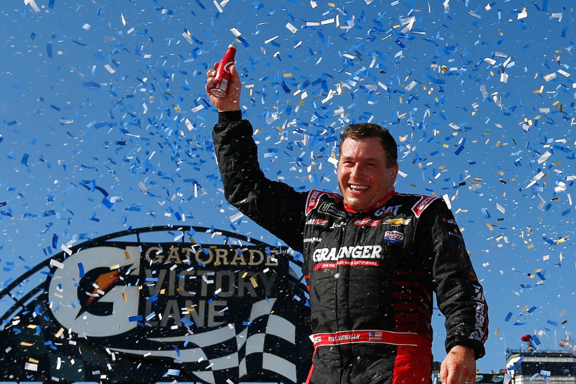 Ryan Newman celebrates in victory lane after winning the 2017 Camping World 500 at Phoenix International Raceway on March 19