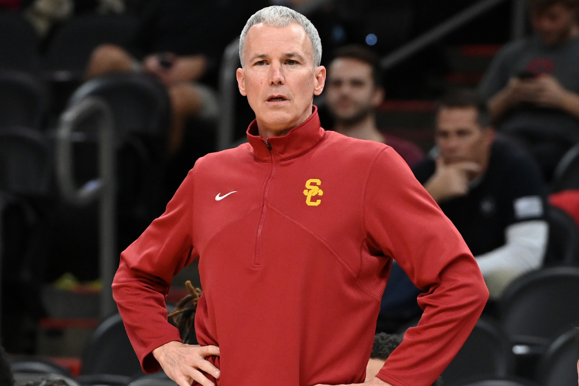 USC head coach looks on against Georgia Tech.