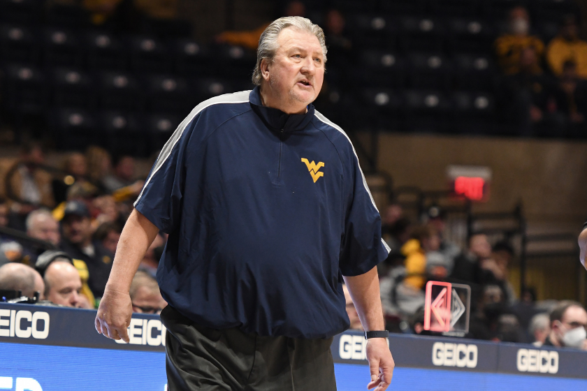 West Virginia head coach Bob Huggins watches his team play against Oklahoma State.