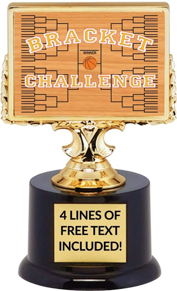 Custom Basketball Bracket Trophy, March Madness, Customize Engraving, March Madness Challenge Winner Award, 6 3/4" Tall