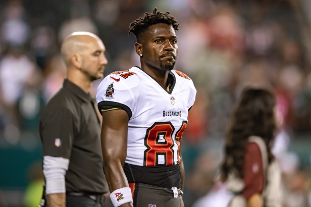 Antonio Brown Frowns During NFL Game