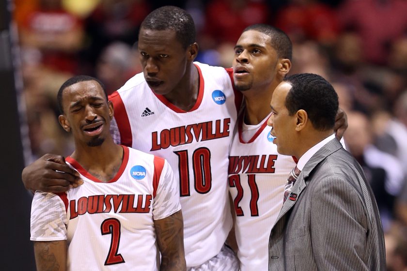 Teammates react to Kevin Ware's gruesome injury in 2013.