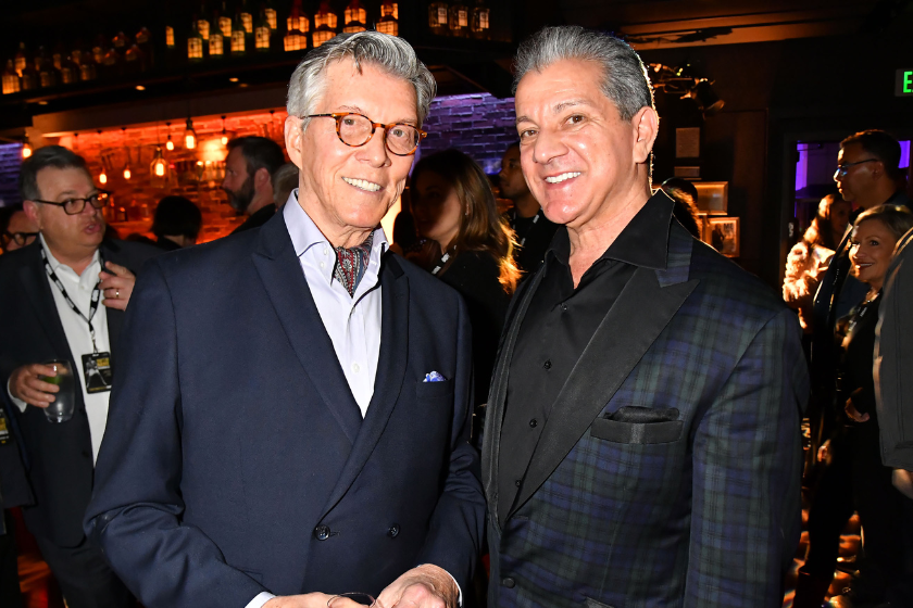 Michael Buffer (L) and Bruce Buffer attend the after party for the Los Angeles Premiere of "What's My Name | Muhammad Ali"