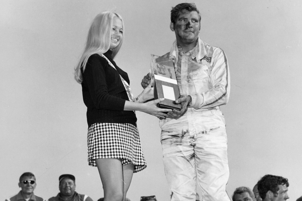 Richard Brickhouse in victory lane after winning the 1969 Talladega 500