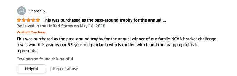 march madness trophy review