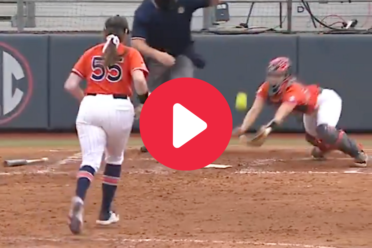 Auburn Catcher’s Diving Bunt Catch Showed Her Cat-Like Reflexes