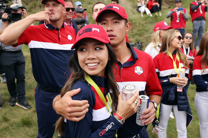 Katherine Zhu and Collin Morikawa at the Ryder Cup for Team USA