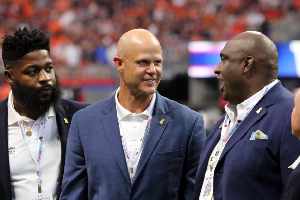 Former Florida quarterback Danny Wuerffel is honored during the Chick-fil-a Kickoff Game between the Washington Huskies and the Auburn Tigers on September 1, 2018