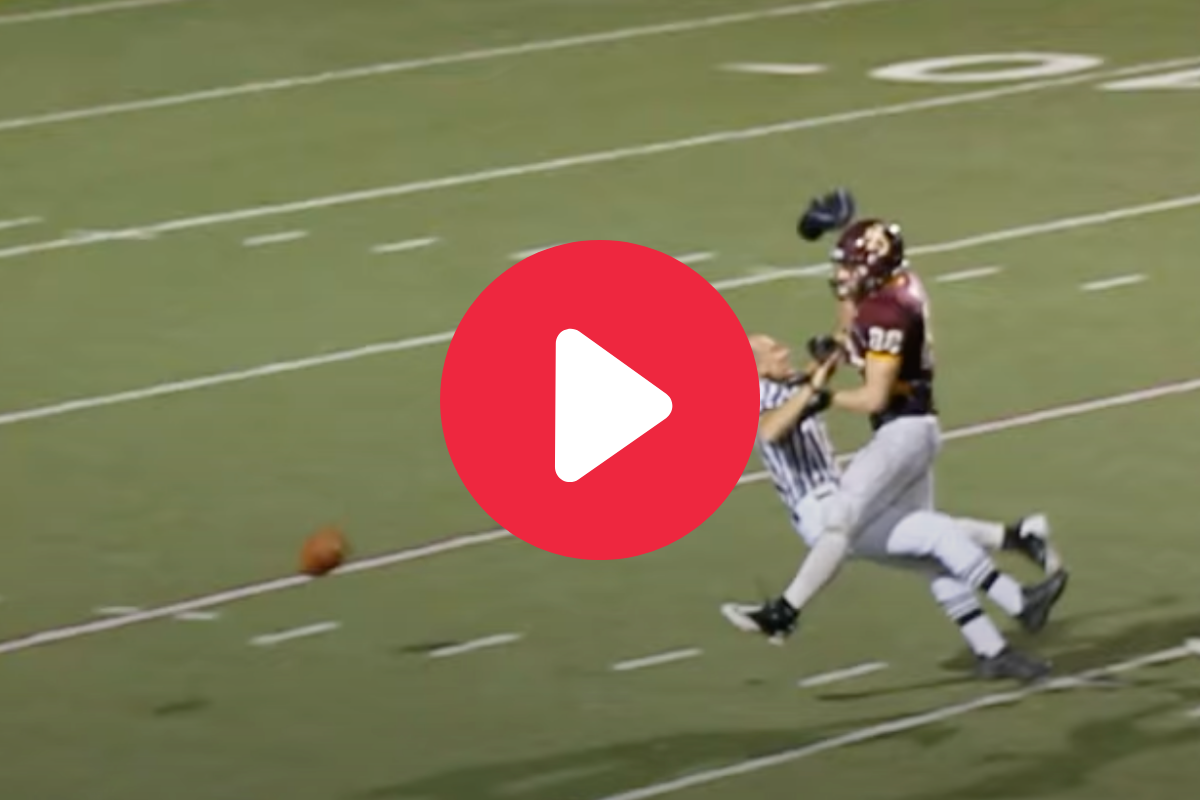 HS Referee Gets Trucked By Tight End Running Deep Route