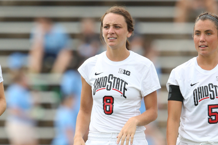 Kayla Varner in action for the Ohio State Women's Soccer team. 